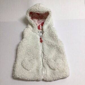 Valentine Red Hearts Vest Max Studio Kids Sherpa Zip Hoodie SZ 18 mos Toddler